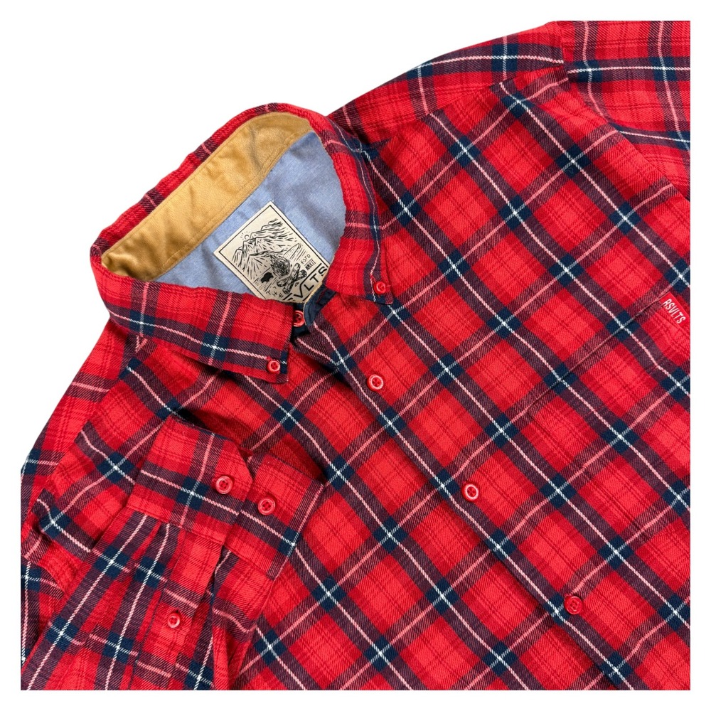 RSVLTS The Roosevelts Shirt Mens XL Red Plaid‎ Long Sleeve Button Down Flannel